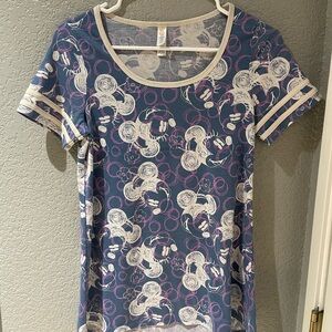 LulaRoe Disney Classic T Shirt Size XXSmall Mickey Mouse Blue White Purple